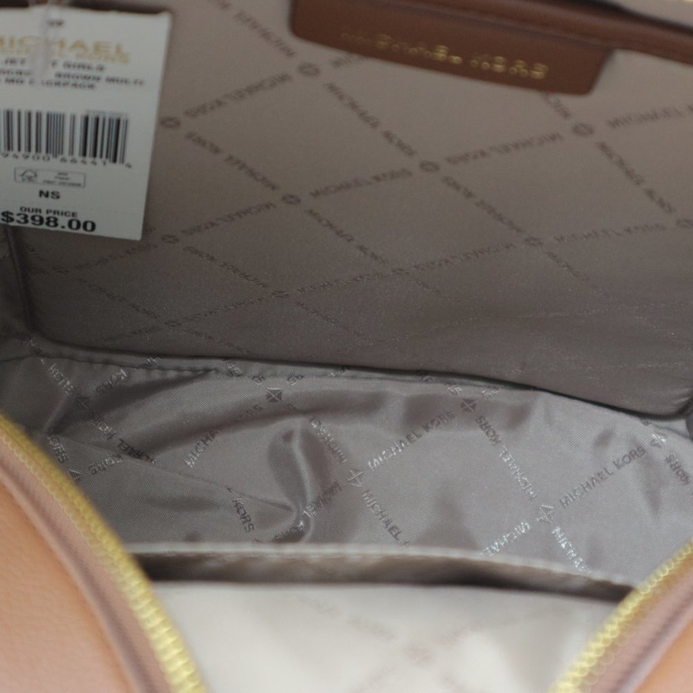Michael Kors Adina Jet Set Girls Medium backpack MK Logo Brown Multi NWT$398.00 - Picture 14 of 14
